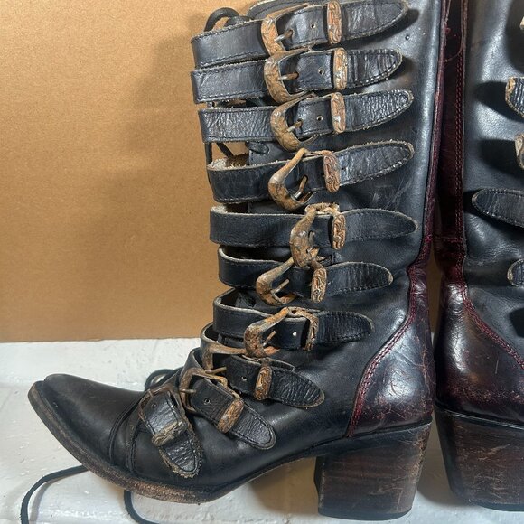 Rare Vintage Freebird by Steven Stoke Boots Dark Brown Size 6 - Picture 8 of 16